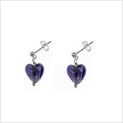 51296 Purple Heart Stud Earring